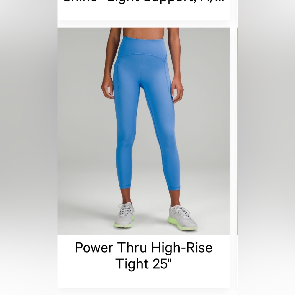 Lululemon power thru HR tight 25, size 2 blue